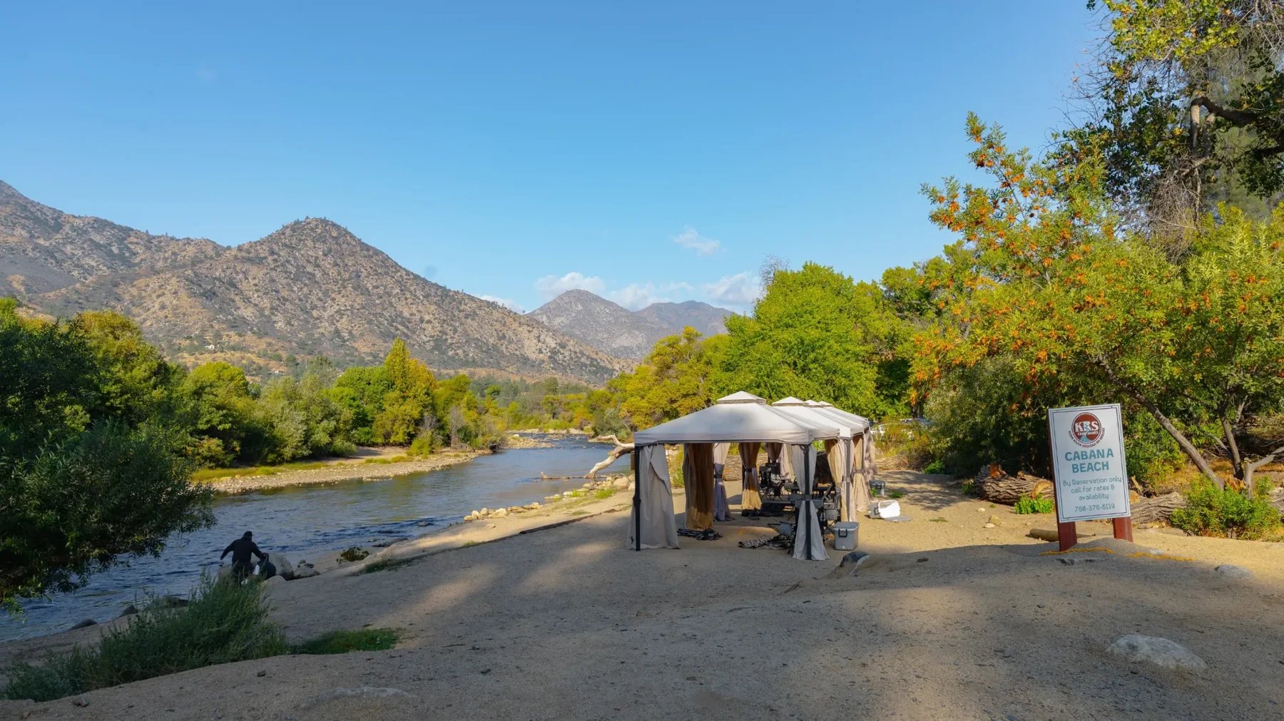 Cabana Beach beside the river