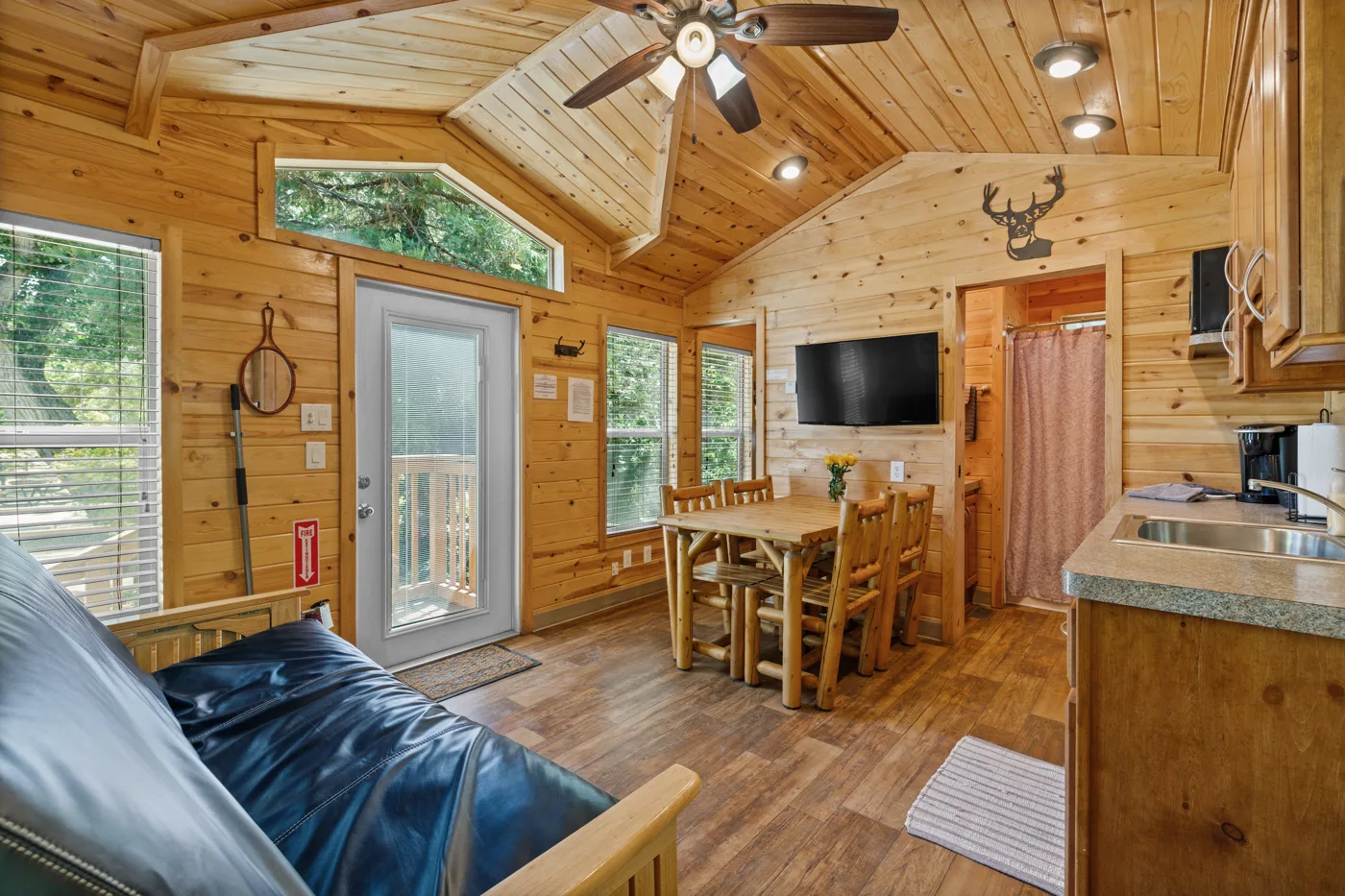 sleep up to 6 people with two separate bedrooms and a full bathroom