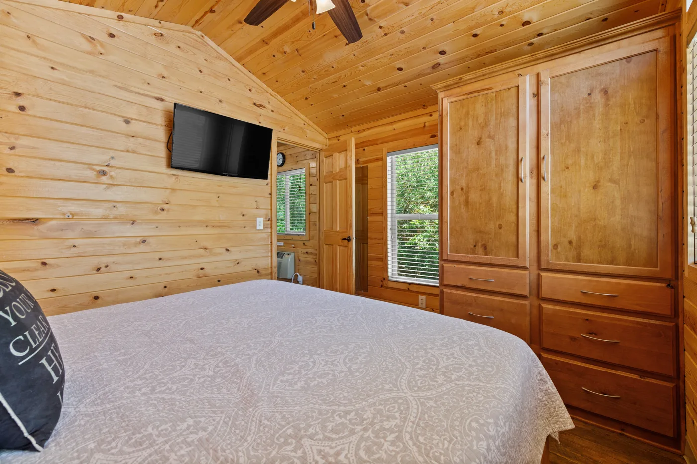 sleep up to 6 people with two separate bedrooms and a full bathroom
