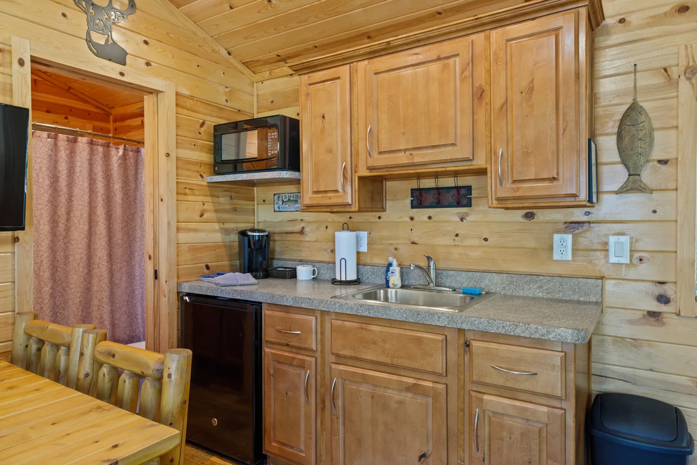 sleep up to 6 people with two separate bedrooms and a full bathroom