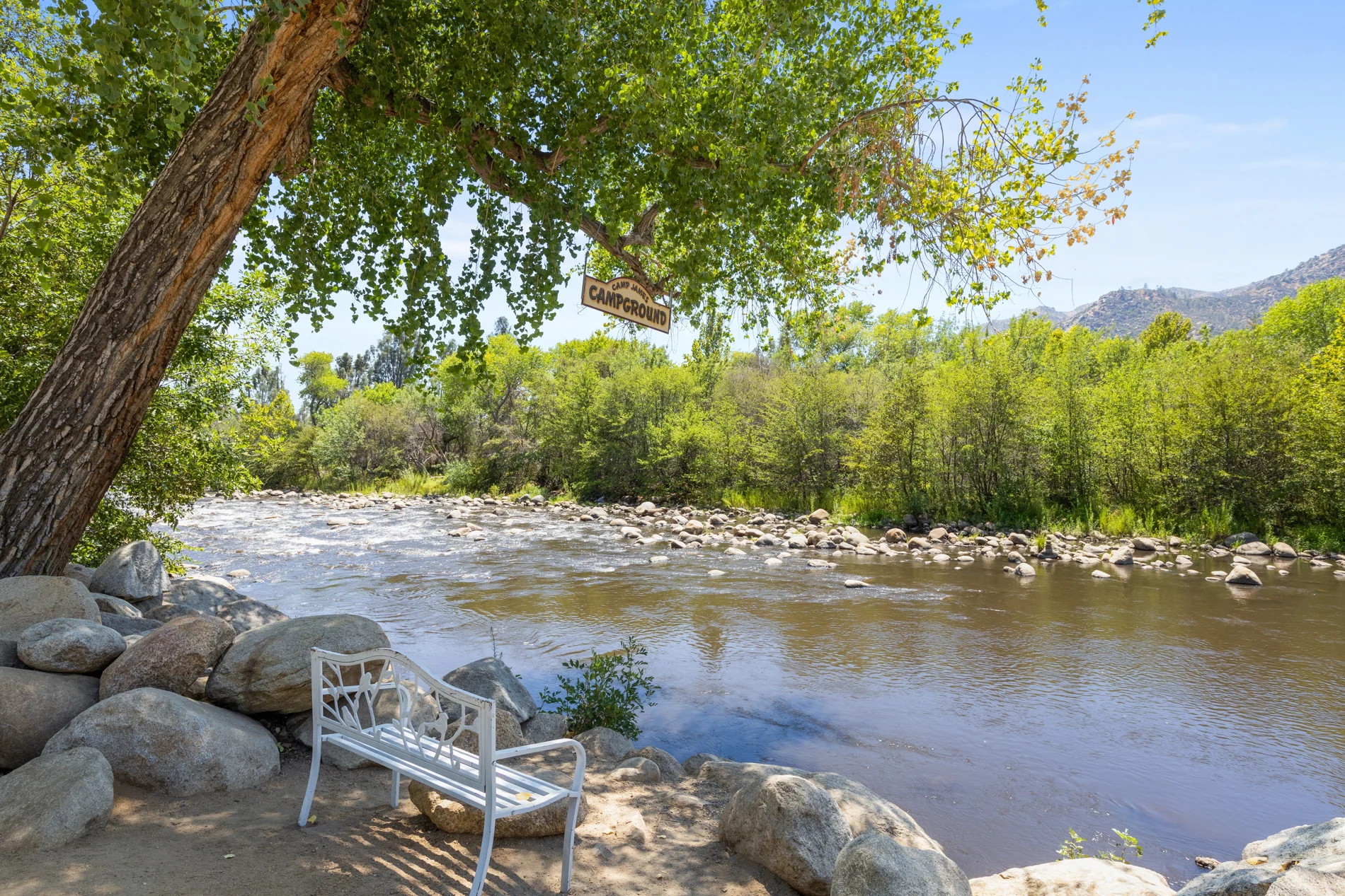 The Kern River flowing beside KRS RV Resort